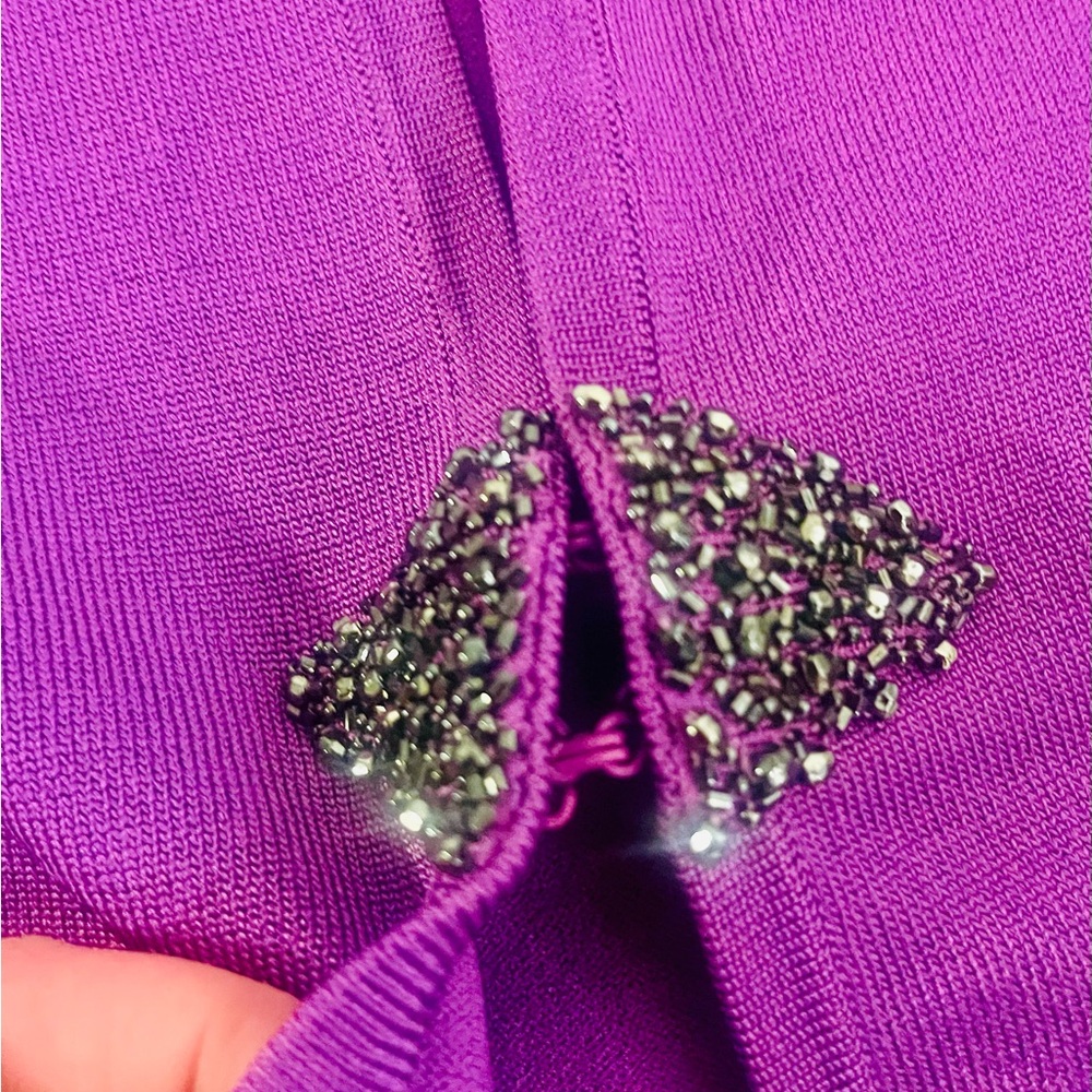 Jones New York Vivid Purple Knit Cardigan Sweater - Picture 4 of 6